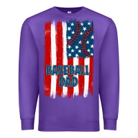 Purple baseball dad american flag Premium Sweatshirt - JahusDesignShop
