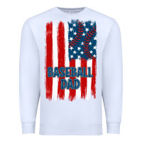 White baseball dad american flag Premium Sweatshirt - JahusDesignShop