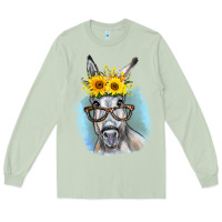 Matcha Sunflower Glasses Donkey Long Sleeve Tee - RanaPortraitStore
