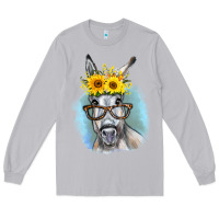 Moon Dust Sunflower Glasses Donkey Long Sleeve Tee - RanaPortraitStore