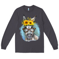 Smoke Sunflower Glasses Donkey Long Sleeve Tee - RanaPortraitStore