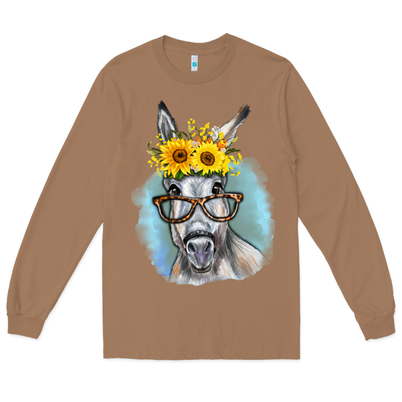 Sunflower Glasses Donkey Long Sleeve Tee by RanaPortraitStore | Teevron