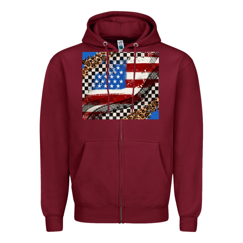 American Flag And Race Flag Zipper Hoodie by AdoDesignShop | Teevron