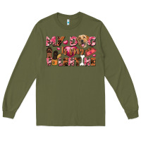 Army Green my dog is my valentine Long Sleeve Tee - FaDigitalArtStudio