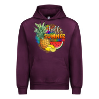 Mauve Wine hello summer pineapple Urban Hoodie - JahusDesignShop
