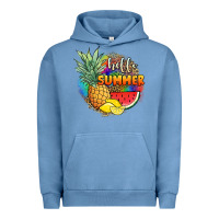 Pigment Pebble Blue hello summer pineapple Urban Hoodie - JahusDesignShop