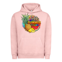 Pigment Salmon hello summer pineapple Urban Hoodie - JahusDesignShop