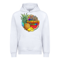 White hello summer pineapple Urban Hoodie - JahusDesignShop