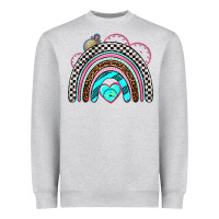 Heather Grey race rainbow Heavyweight Sweatshirt - AdoDesignShop