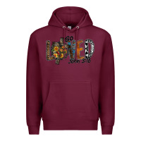 Burgundy so loved jhon 3.16 Premium Hoodie - SublimationCraftShop