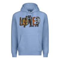 Colony Blue so loved jhon 3.16 Premium Hoodie - SublimationCraftShop
