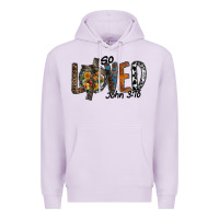 Lilac so loved jhon 3.16 Premium Hoodie - SublimationCraftShop