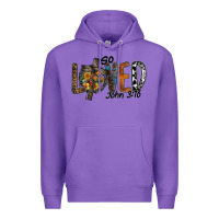 Purple so loved jhon 3.16 Premium Hoodie - SublimationCraftShop