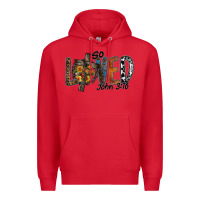 Red so loved jhon 3.16 Premium Hoodie - SublimationCraftShop