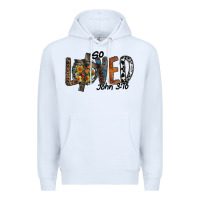 White so loved jhon 3.16 Premium Hoodie - SublimationCraftShop