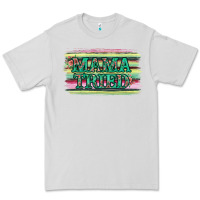 Dove Grey Floral Mama Tried Premium Tee - Jasminsmagicworld
