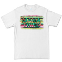 White Floral Mama Tried Premium Tee - Jasminsmagicworld