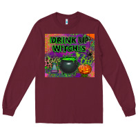 Burgundy drink up witches tumbler Long Sleeve Tee - BundleAndBundleShop