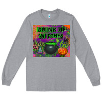 Heather Grey drink up witches tumbler Long Sleeve Tee - BundleAndBundleShop