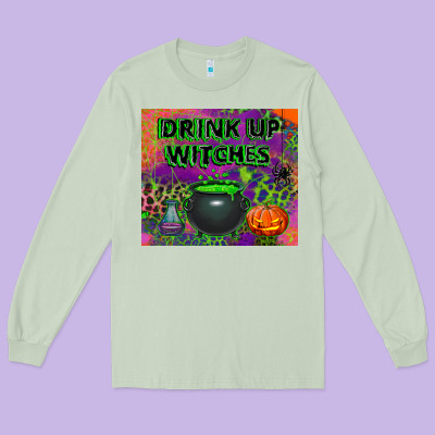 Drink Up Witches Tumbler Long Sleeve Tee Designed By Bundleandbundleshop