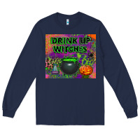 Navy drink up witches tumbler Long Sleeve Tee - BundleAndBundleShop