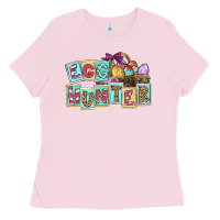 Bubblegum Pink Egg hunter Easter Day Ladies Tee - CowGirlArtShop