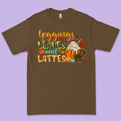 Leaves And Lattes Premium Tee Designed By Cowgirlartshop
