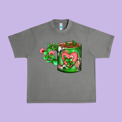 Cactus Coffee Cup Urban Heavy Tee Designed By Fadigitalartstudio