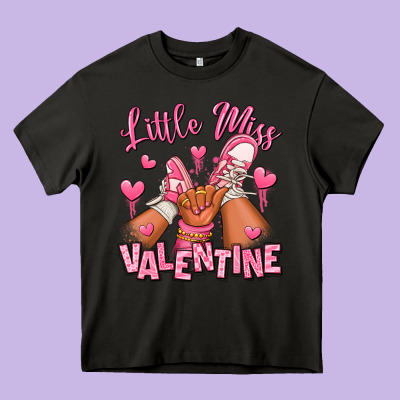 Little Miss Valentine Afro Kid Sneakers Heavy Core Tee Designed By Ranaportraitstore