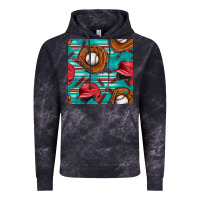 Cloud Black baseball helmet and glove with serape seamless pattern Vintage Hoodie - BundleAndBundleShop