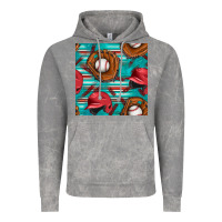 Cloud Rock baseball helmet and glove with serape seamless pattern Vintage Hoodie - BundleAndBundleShop
