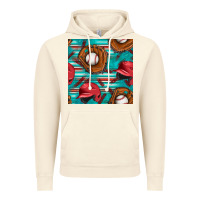 Vintage Artic baseball helmet and glove with serape seamless pattern Vintage Hoodie - BundleAndBundleShop