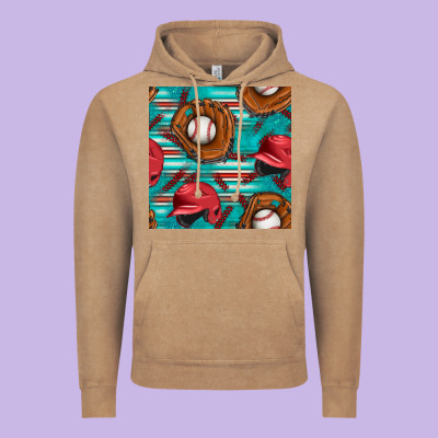 Baseball Helmet And Glove With Serape Seamless Pattern Vintage Hoodie Designed By Bundleandbundleshop