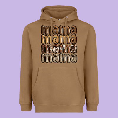 Faux Sequins Mama Heavyweight Hoodie Designed By Jahusdesignshop