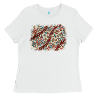 White Baseball leopard glitter background Ladies Tee - HowdyJamesFarm