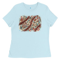 Baby Blue Baseball leopard glitter background Ladies Tee - HowdyJamesFarm