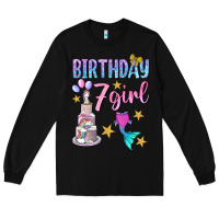 Black birthday girl 7 Long Sleeve Tee - BundleAndBundleShop