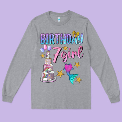 Birthday Girl 7 Long Sleeve Tee Designed By Bundleandbundleshop