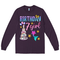 Plum birthday girl 7 Long Sleeve Tee - BundleAndBundleShop
