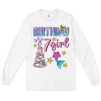 White birthday girl 7 Long Sleeve Tee - BundleAndBundleShop
