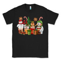 Black christmas polar bear reindeer and snowman coffee c Classic Tee - CowGirlArtShop