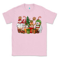 Bubblegum Pink christmas polar bear reindeer and snowman coffee c Classic Tee - CowGirlArtShop