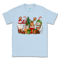 Dusty Blue christmas polar bear reindeer and snowman coffee c Classic Tee - CowGirlArtShop