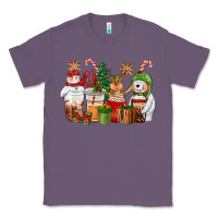 Lavender christmas polar bear reindeer and snowman coffee c Classic Tee - CowGirlArtShop