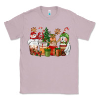 Lilac christmas polar bear reindeer and snowman coffee c Classic Tee - CowGirlArtShop