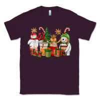 Plum christmas polar bear reindeer and snowman coffee c Classic Tee - CowGirlArtShop