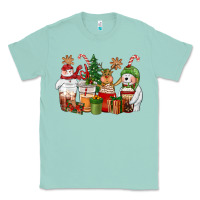 Seafoam christmas polar bear reindeer and snowman coffee c Classic Tee - CowGirlArtShop