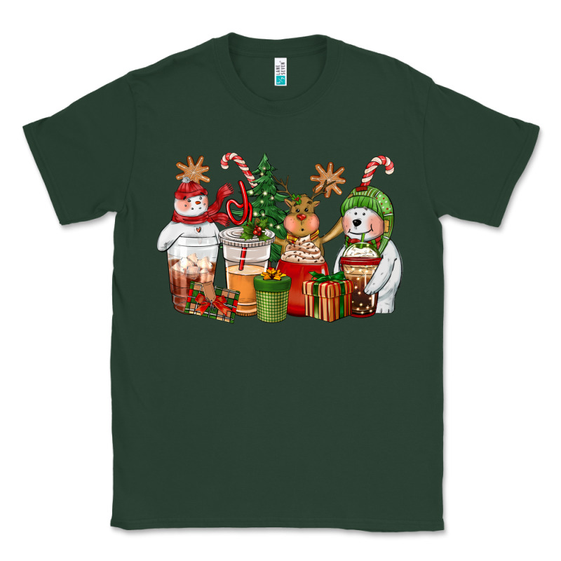 Christmas Polar Bear Reindeer And Snowman Coffee C Classic Tee by CowGirlArtShop | Teevron