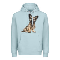 Blue Mist Skye Terrier Dog Illustrations Premium Hoodie - LillyAllenDesigns