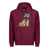 Burgundy Skye Terrier Dog Illustrations Premium Hoodie - LillyAllenDesigns